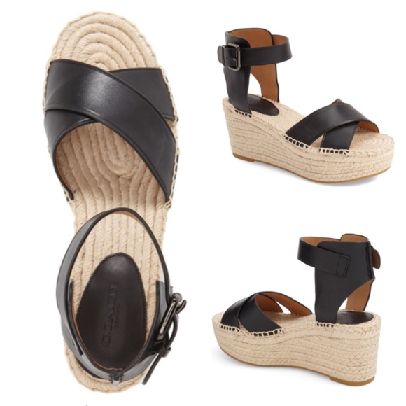 black espadrille platform wedges